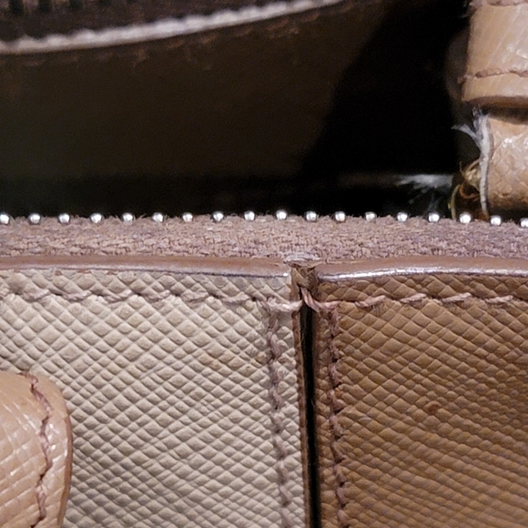 PRADA 2 Tone Saffiano Lux Double Zipper Tote - Picture 10 of 16